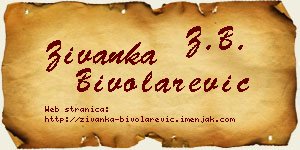 Živanka Bivolarević vizit kartica